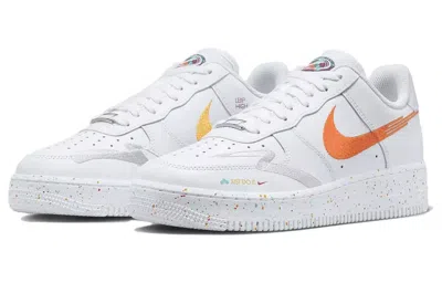 Pre-owned Nike Wos Air Force 1 '07 Lx 'leap High' Fd4622-131 Women's Shoes In White/white/safety Orange/washed Teal