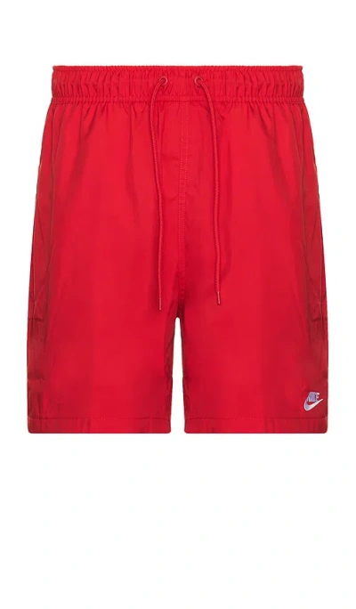 Nike Woven Flow Shorts In University Red & White