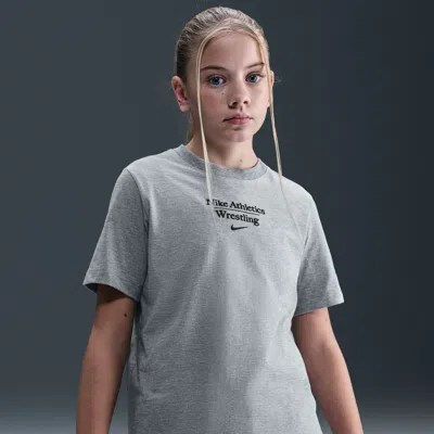 Nike Wrestling Big Kid's T-shirt In Gray
