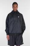 Nike Nsw Windrunner Logo-embroidered Recycled Shell Hooded Jacket In Black