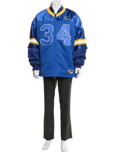 Pre-owned Nike X Ambush Graphic Print Bomber Jacket W/ Tags In Blue