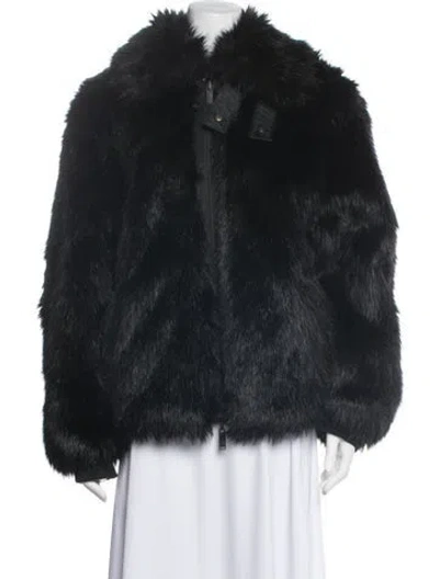 Pre-owned Nike X Ambush Graphic Print Faux Fur Jacket In Black