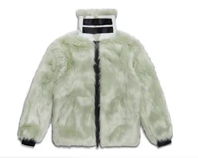 Pre-owned Nike X Ambush Women's Reversible Faux Fur Coat In Jade Horizon/black