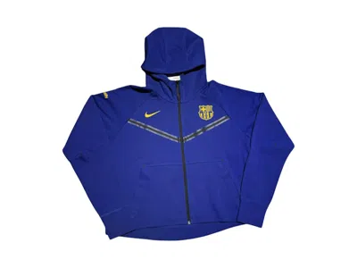 Pre-owned Nike X Barcelona Fc Women's Tech Fleece Full Zip Hoodie & Joggers Set In Royal Blue