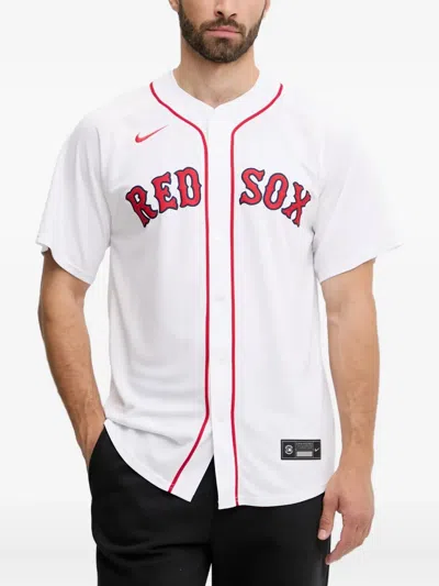 Nike X Boston Red Sox Button-down Baseball Shirt In White