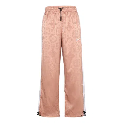 Nike X Clot Rose Gold Silk Pattern Track Pants For Men Pink