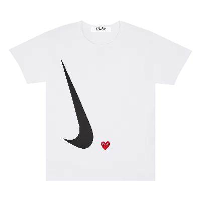 Pre-owned Nike X Comme Des Garçons Play T-shirt 'white'