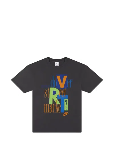Nike X Dover Street Market Lettering-print T-shirt In Black