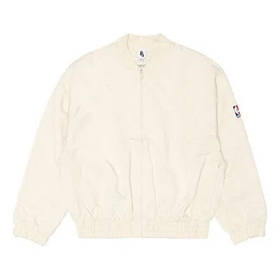 Nike X Fear Of God Crossover Solid Color Basketball Sports Jacket Beige Creamy In Gray