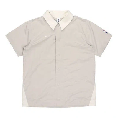 Nike X Fear Of God X Nba Crossover Solid Color Loose Short Sleeve Shirt Gray In Neutral