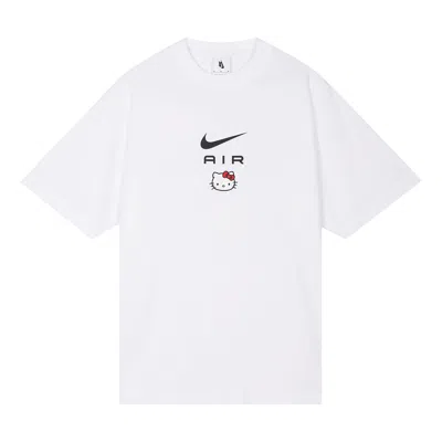 Nike Kids'  X Hello Kitty Crossover Funny Cartoon Alphabet Pattern Printing Short Sleeve Asia Edition Unise In White