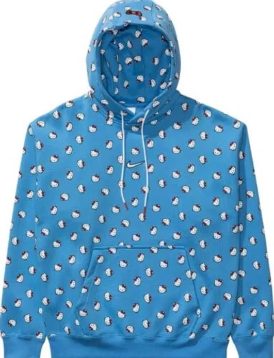 Pre-owned Nike X Hello Kitty Hoodie [dr5515-412] Size X-large In Blue