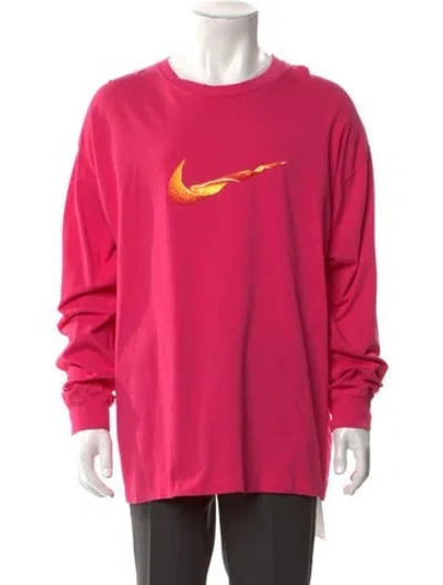 Pre-owned Nike X Jacquemus Graphic Print Crew Neck T-shirt In Pink