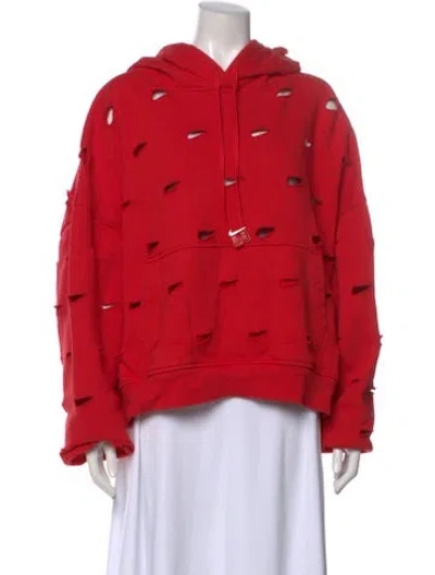 Pre-owned Nike X Jacquemus Le Swoosh Crew Neck Hoodie In Red
