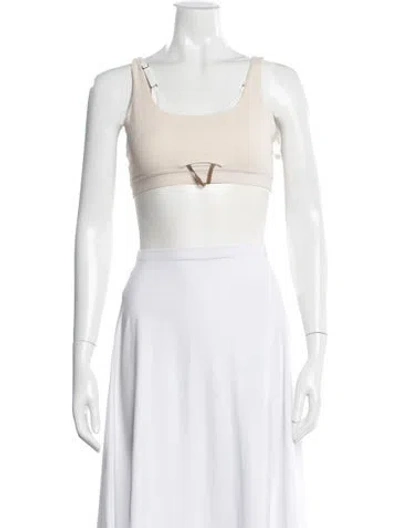 Pre-owned Nike X Jacquemus Nylon Scoop Neck Sports Bra In White