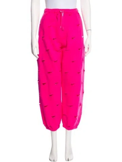 Pre-owned Nike X Jacquemus Printed Cutout Accent Sweatpants In Pink