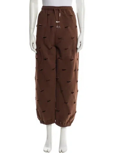 Pre-owned Nike X Jacquemus Printed Cutout Accent Sweatpants W/ Tags In Brown