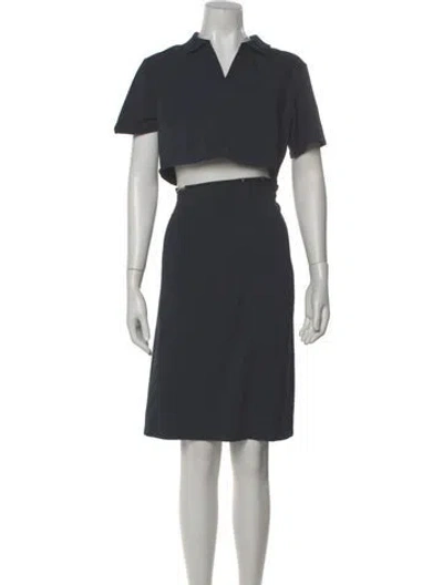 Pre-owned Nike X Jacquemus V-neck Knee-length Dress In Blue
