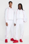 Nike X Jacquemus Water Repellent Track Jacket In White/ University Red