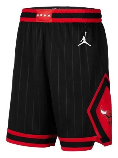 Nike X Jordan Nba Chicago Bulls Statement Edition Pinstripe Graphic Shorts In Black