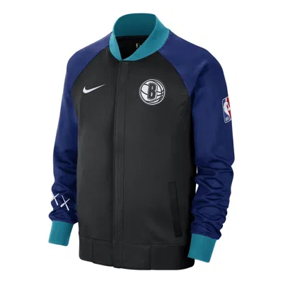 Nike X Kaws X Nba Brooklyn Nets City Edition Jacket 'black Blue Green'