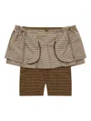 Nike X Knwls Check-pattern Mini Skirt In Brown