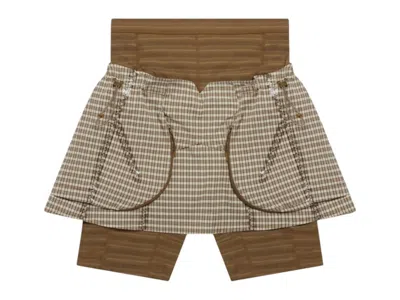 Pre-owned Nike X Knwls Women's Joan Skirt In Yukon Brown/rattan