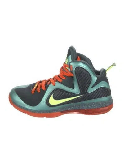 Pre-owned Nike X Lebron Leather Colorblock Pattern Sneakers In Green