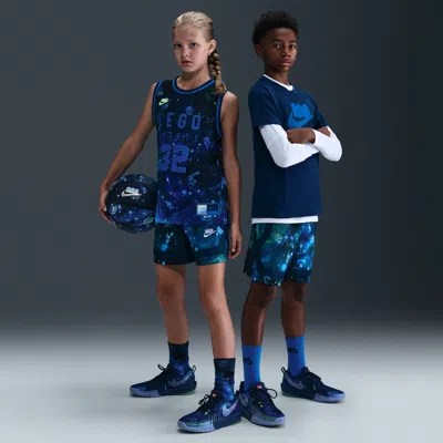Nike X Legoâ® Collection Big Kids' Dri-fit Crossover Shorts In Blue