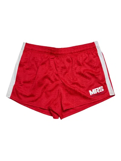 Nike X Martine Rose Logo-patch Shorts In Red