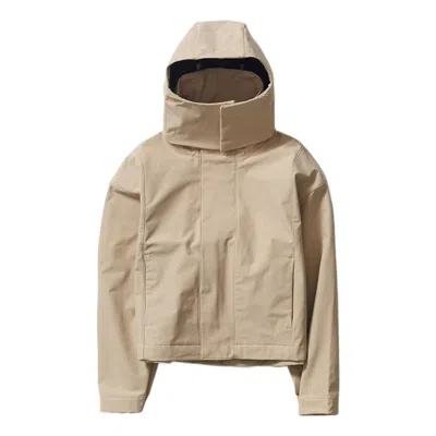 Nike X Mmw Crossover Solid Color Zipper Hooded Jacket Unisex Cream Yellow In Neutral