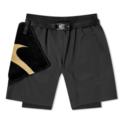 Nike X Mmw Crossover Ss22 Solid Color Belt Straight Shorts Black In Multi