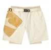 Nike X Mmw Crossover Ss22 Solid Color Belt Straight Shorts Creamy White In Neutral