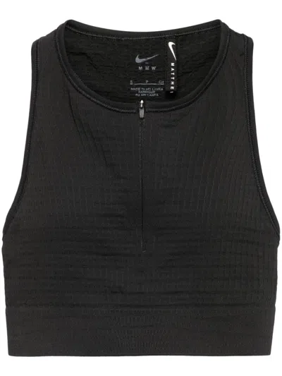 Nike X Mmw Zip-up Sports Bra In Black