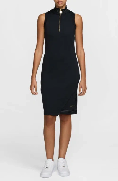 Nike X Naomi Osaka Elevated Touches Rib Dress In Black/medium Olive