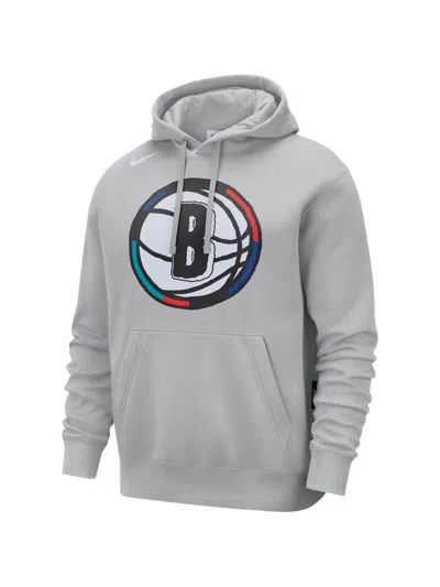 Nike X Nba Brooklyn Nets Jersey "grey" Hoodie In Gray