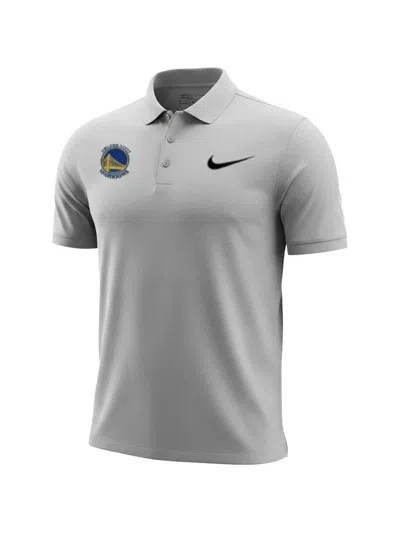 Nike X Nba Golden State Warriors Breathe Heather Polo Shirt In Gray