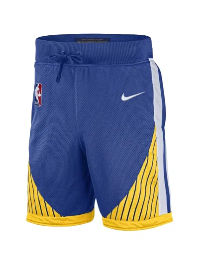 Nike X Nba Golden State Warriors Courtside Icon Drawstring Track Shorts In Blue