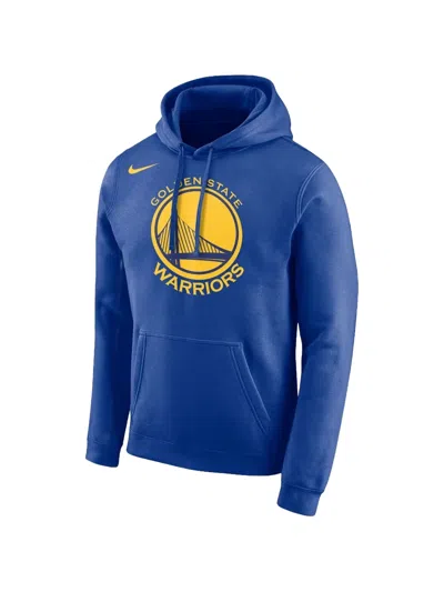 Nike X Nba Golden State Warriors Logo-detail Hoodie In Blue