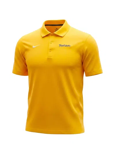 Nike X Nba Golden State Warriors Playoffs Bound Team Mantra Polo Shirt In Yellow