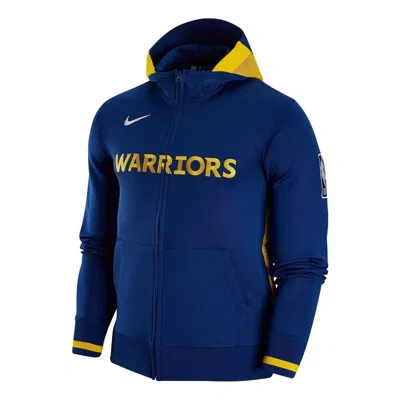 Nike X Nba Golden State Warriors Showtime Full-zip Hoodie 'navy' In Blue