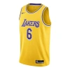 Nike La Lakers Lebron James #6 Swingman Jersey In Yellow