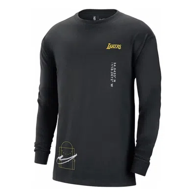 Nike X Nba Los Angeles Lakers Cts Max90 Long Sleeve T-shirt 'black' In Blue