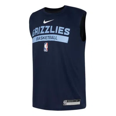 Nike X Nba Memphis Grizzlies Dri-fit Training Sleeveless T-shirt Dark Blue'