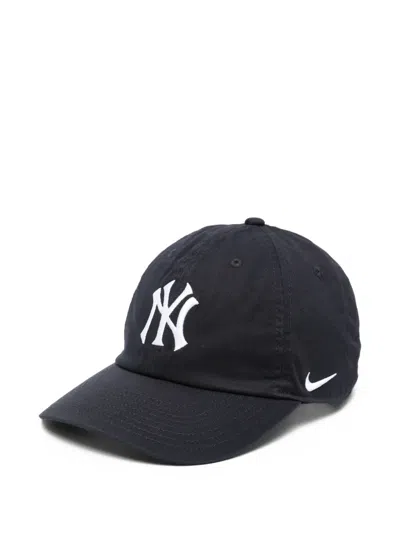 Nike X New York Yankees Logo-embroidered Baseball Cap In Black