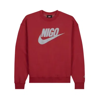 Pre-owned Nike X Nigo Nrg Fleece Crew Sweatshirt 'red'