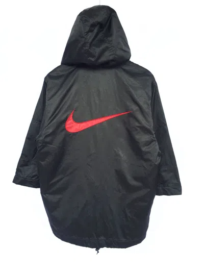 Pre-owned Nike X Nike Acg Dope90s Nike Swoosh Logo Hood Sherpa Lining Coat In Black/red