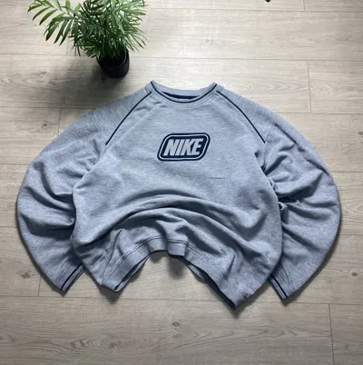 Pre-owned Nike X Nike Acg Nike Vintage Big Center Logo Embroidered Oversize Sweatshirt In Grey