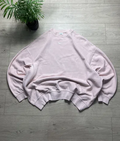 Pre-owned Nike X Nike Acg Nike Vintage Center Logo Embroidered Oversize Sweatshirt Usa In Baby Pink
