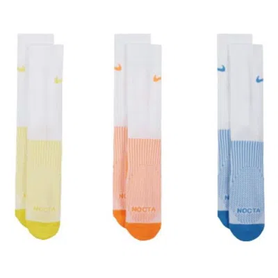Nike X Nocta Drake Fw23 Dri-fit Logo 3 Pack Socks 'multi Color' In Red